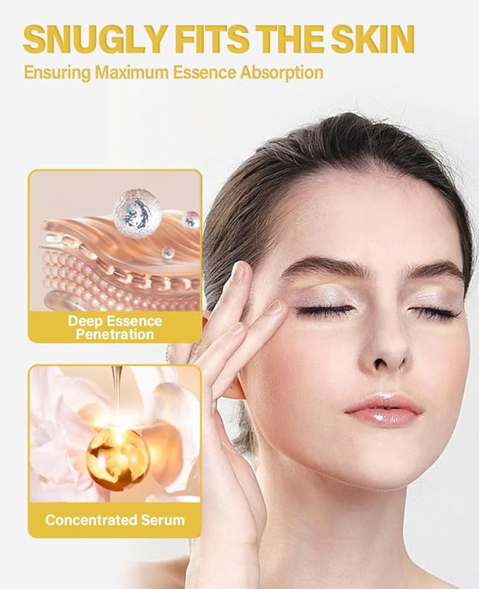 Golden Osmanthus Anti Aging Eye Mask for Dark Circles and Puffiness Reduce Wrinkles,with Hydrolyzedsoy protein, Osmanthusfragrans extract, glycerin, and Tremella fuciformis flower extract,20 pairs