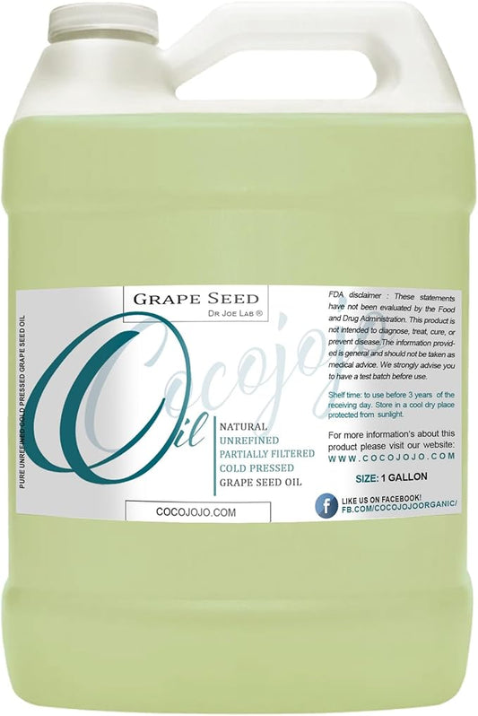 Grapeseed Oil - Pure Natural Grape Seed Cold Pressed 1 Gallon Hair Face Skin Massage Moisturizing