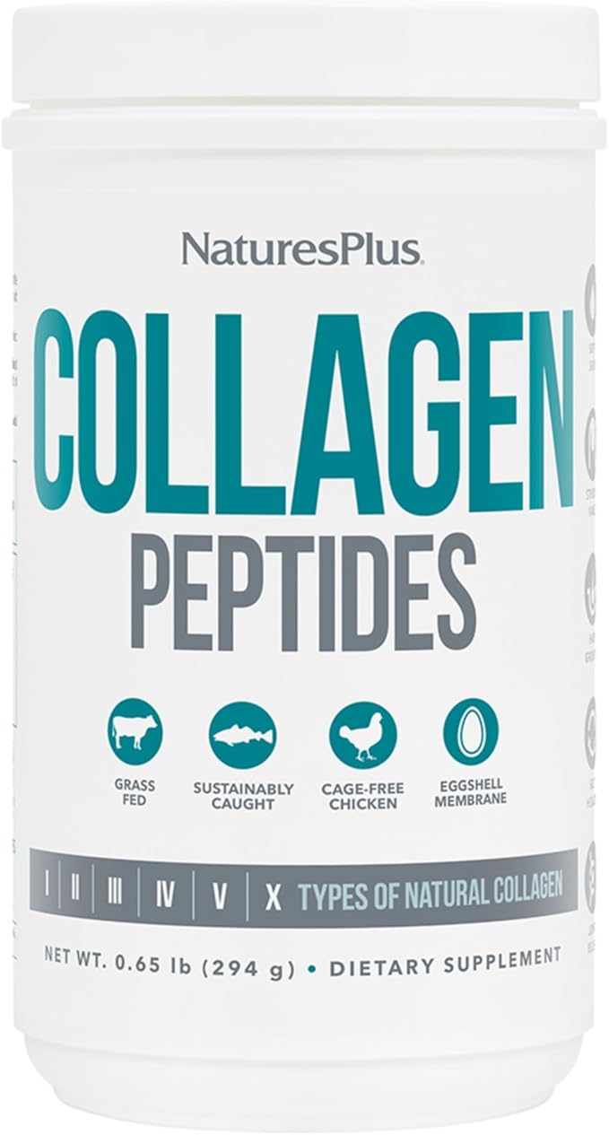 NaturesPlus Collagen Peptides - 0.65 lbs Powder - Hair, Skin, Nail & Joint Health, Immune System Support - Non-GMO, Gluten Free - 28 Servings