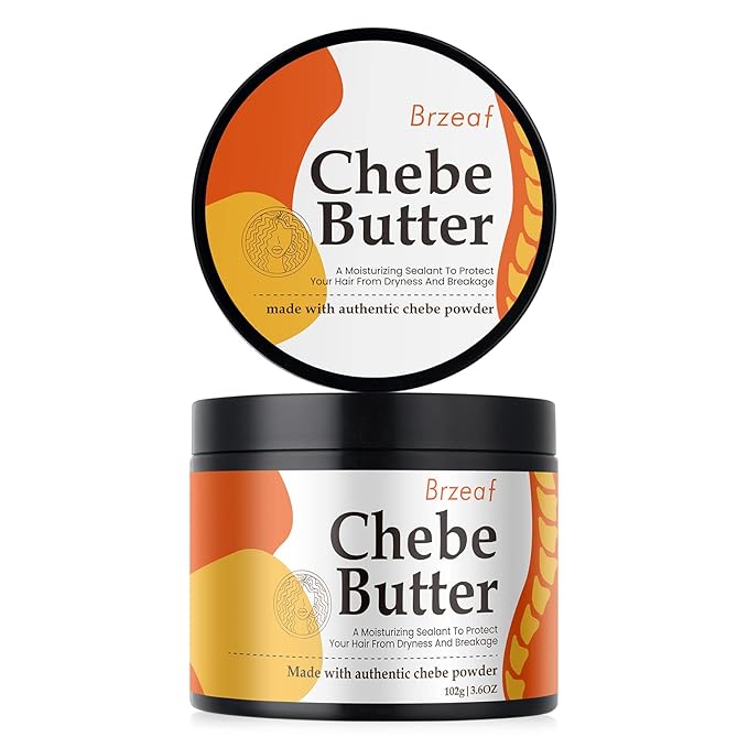 Brzeaf Vegan Chebe Butter for Hair Growth With Rosemary Oil 3.6 Oz [All-Natural Ingredients, Moisturizing, Thickening, for All Hair Types, Deep Conditioning]