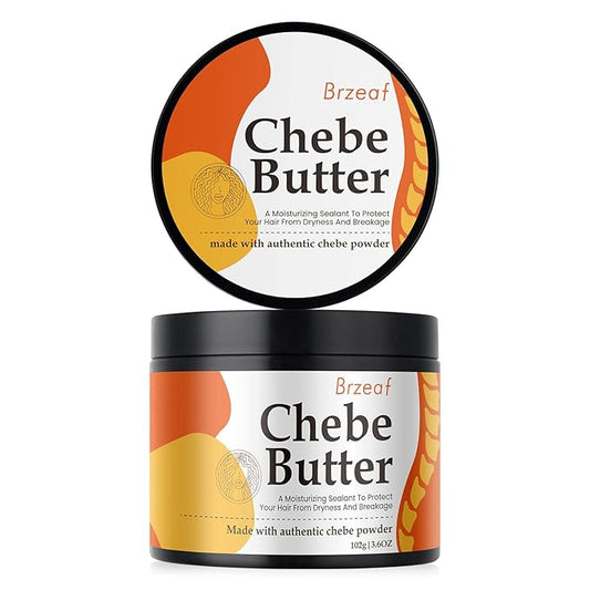 Brzeaf Vegan Chebe Butter for Hair Growth With Rosemary Oil 3.6 Oz [All-Natural Ingredients, Moisturizing, Thickening, for All Hair Types, Deep Conditioning]