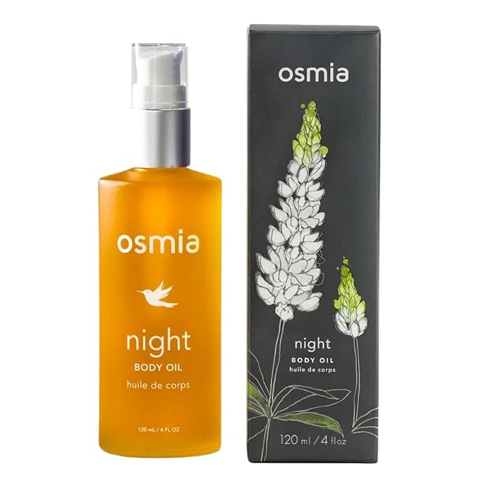 Osmia Skincare - Natural Night Body Oil | Borage Seed, Kukui, Lavender Oils | Nourish, Soothe, Fortify | Clean Beauty For Healthy Skin (4 fl oz | 118 ml)