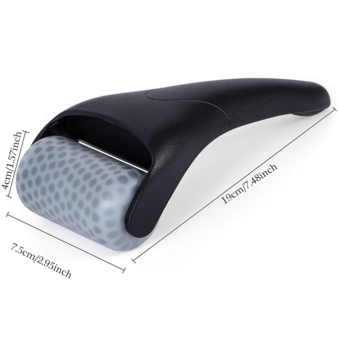 Ice Facial Roller for Face and Eyes - Puffiness Relief, Skin Care, Reduce Pain and Wrinkles Face Massager Tools for Men and Women - Self Care Gift, Black