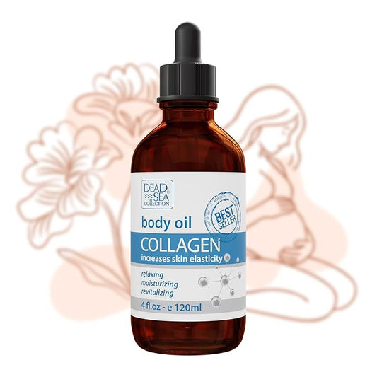 Dead Sea Collection Belly Oil for Pregnant Women - Moisturizing Body Oil with Collagen & Vitamin E - Strengthens Skin and Enhances Elasticity (4 Fl. Oz)