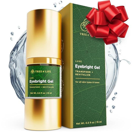 Tree of Life Beauty Anti-Aging Eye Treatment Gel Cream to Hydrate Dark Circles and Reduce Puffiness, Bags and Wrinkles, Luxe Eyebright Gel with Amino Acids