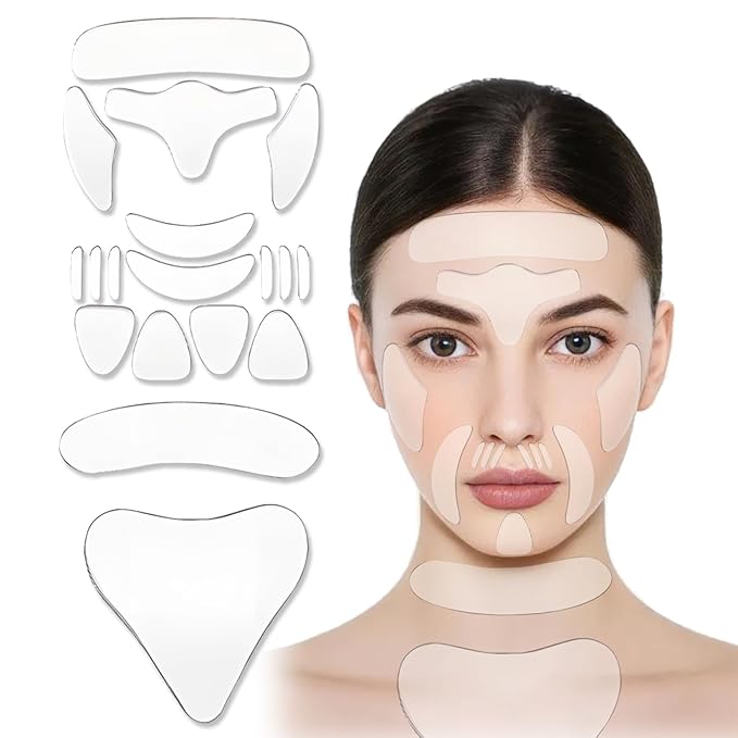18 pcs Anti Wrinkle Patches, Reusable Forehead Wrinkle Patches Facial Anti Wrinkle Patches for Skin Lines Prevention, Silicone Face Patches for Forehead Wrinkles Treatment for Women