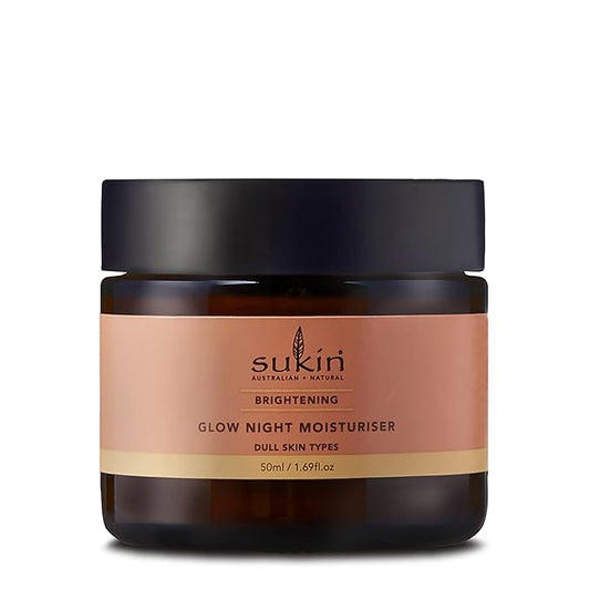 Sukin Brightening Glow Night Moisturiser with Kakadu Plum & Vitamin E, 1.69 Ounce