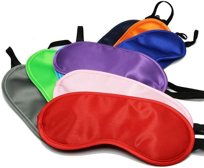 erioctry 10pcs Eye Masks Cover Lightweight Blindfold Sleeping Eye Masks with Elastic Straps for Kids Girls Women Men (Color Random)