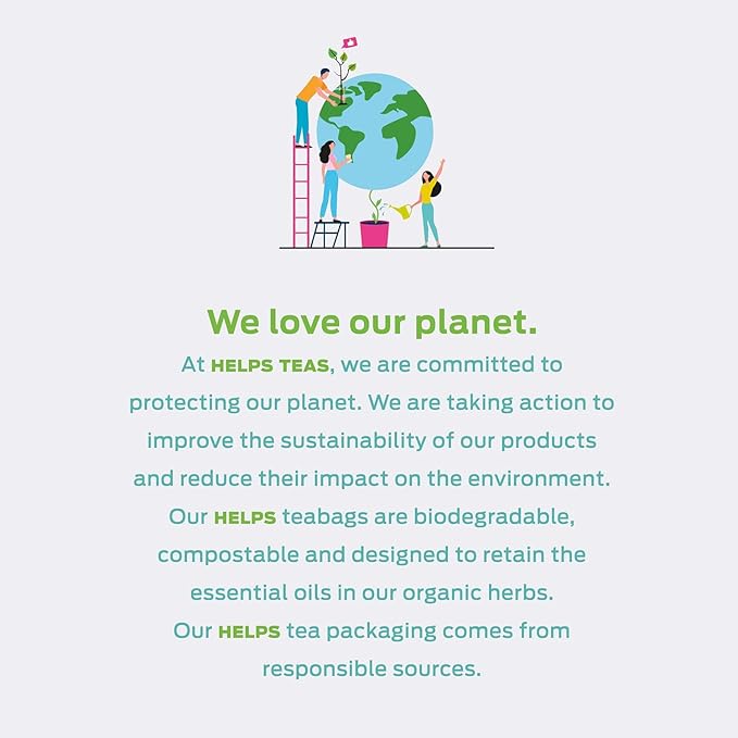 HELPS TEAS | Helps Refresh | Organic Green Tea with Spearmint. Natural Energy, Antioxidant, Slimming And Thermogenic Herbal Tea| 16 Tea Bags - Pack of 3 |