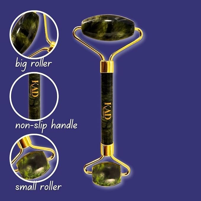 KAD Face Roller for Face Massage Tools 100% Natural Jade Roller Anti-Aging Reduce Puffiness Wrinkles