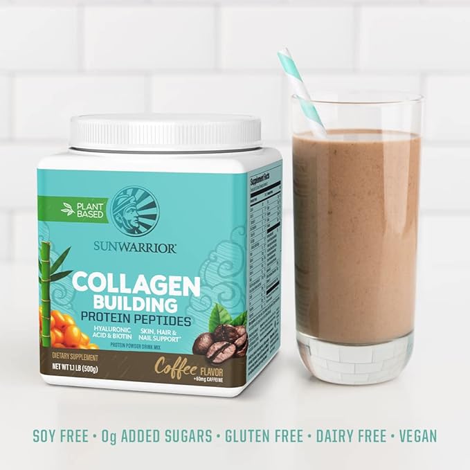 Vegan Collagen Protein Powder for Women | Plant Based Collagen Powder Coffee Flavor with Vegan Hair Skin and Nails Vitamins | Non-GMO No Added Sugar Soy Dairy & Gluten Free (Coffee, 20 Servings)