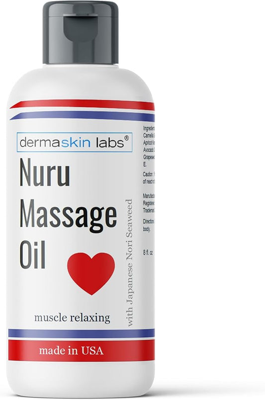 Nuru Massage Oil Body on Body Massage All Natural Relaxing Super Slippery for Sore Muscles, Dry Skin with Japanese Nori Seaweed Made in USA