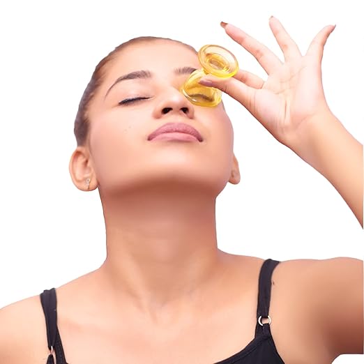 Glass Eye Wash Cup Smooth Edge, Eye Wash Cups - Eye Shaped Rim, Snug Fit Yellow Color (2 Pcs.)