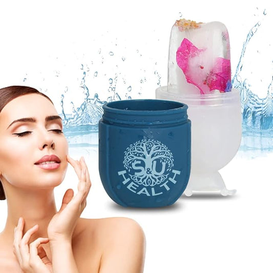 Ice Roller for Face and Eye - Silicone Ice Mold for Face - Cold Facial Massage Roller Skin Care Tools for Eye Puffiness Relief, Brighten Lubricate Shrink Pores, Remove Fine Lines (Dark blue)