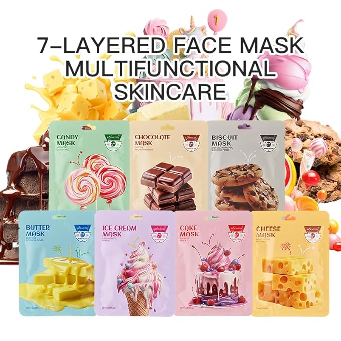 Facial mask Moisturizing face Mask - 10 Sheets, Deep Hydration, Improves Dry Skin, Sheet Mask, skincare for All Skin Types (COLOR-4)