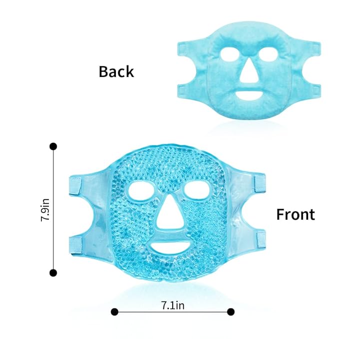 Bundle of CONBELLA Cold Face Eye Masks Ice Face Mask Hot Cold Compress and Ice Face Mask and Silicone Face Mask Cover Set