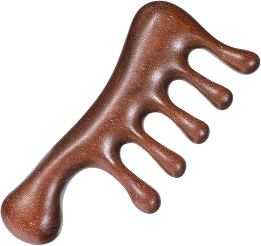 Wooden Scalp Massager, Loc Labor Birthing Comb Sandalwood Gua Sha Wide Tooth Hair Brush Natural Wood Meridian Massage Comb for Hair Growth, Relaxing Scalp Care Tool, Women and Men