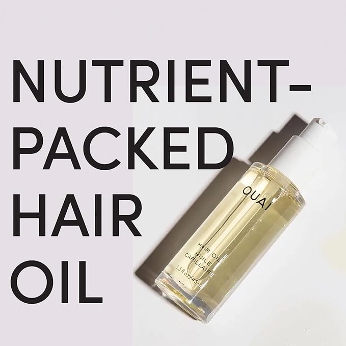 OUAI Hair Oil Travel Size - Hair Heat Protectant Oil for Frizz Control - Adds Shine and Smooths Split Ends - Color Safe Formula - Paraben, Phthalate and Sulfate Free (0.45 oz)