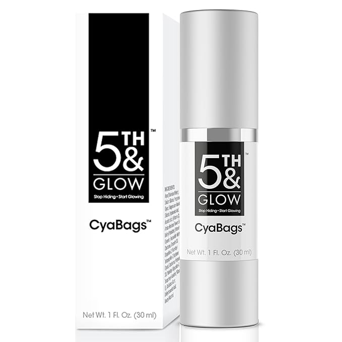 5th & Glow Cyabags - Eye Serum - Instant Eye Bag Remover and Eye Puffiness Reducer with Hyaluronic Acid and Vitamin C for Fine Lines, Wrinkles, and Under Eye Bags, 1 oz