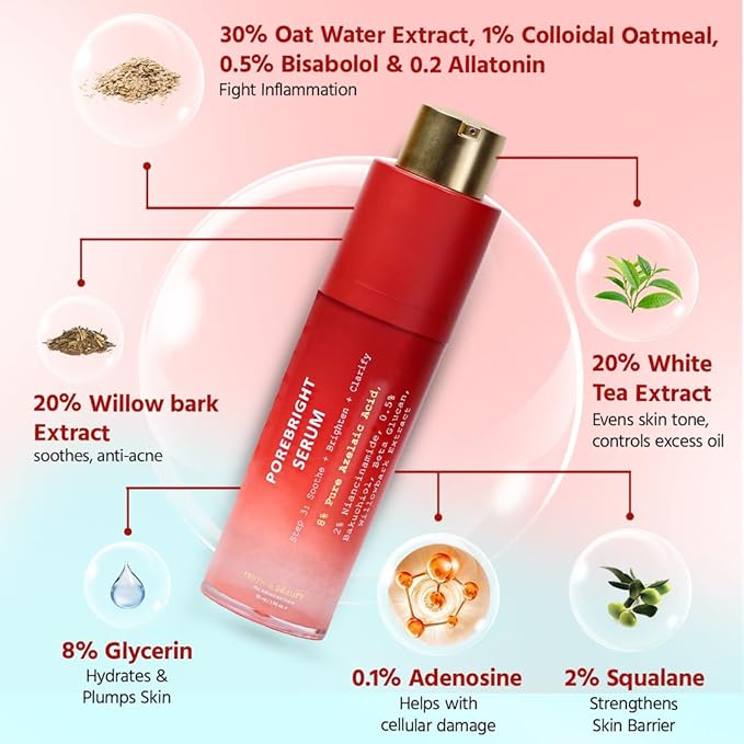 TRUTH & BEAUTY Advanced Skincare Combo: Porebright, C Radiance, & Smart Ageing Complex Serums for Radiant, Brightening, Even Tone Serum for All Skin Types (35, 30x2 ML)