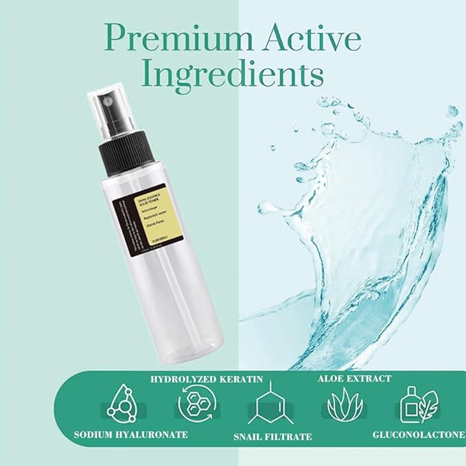 Snail Face Essence Solid Toner Spray, Fast Absorption Moisturizing Essence, Replenish Water Shrink Pore Anti-Wrinkles, Intensively Nourishment Smoothing Refreshing; 100ml/3.38 fl.oz (Snail)