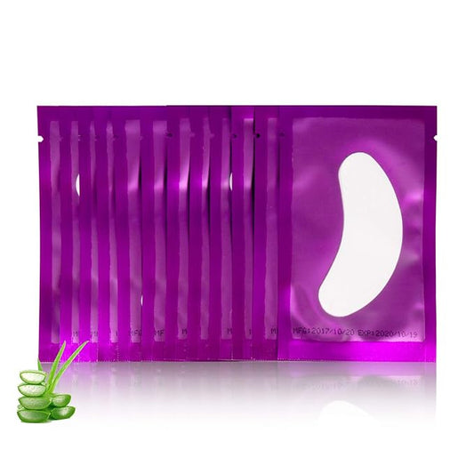 100 Pairs Set Under Eye Pads, Comfy and Cool Under Eye Patches Gel Pad for Eyelash Extensions Eye Mask Beauty Tool (Purple)