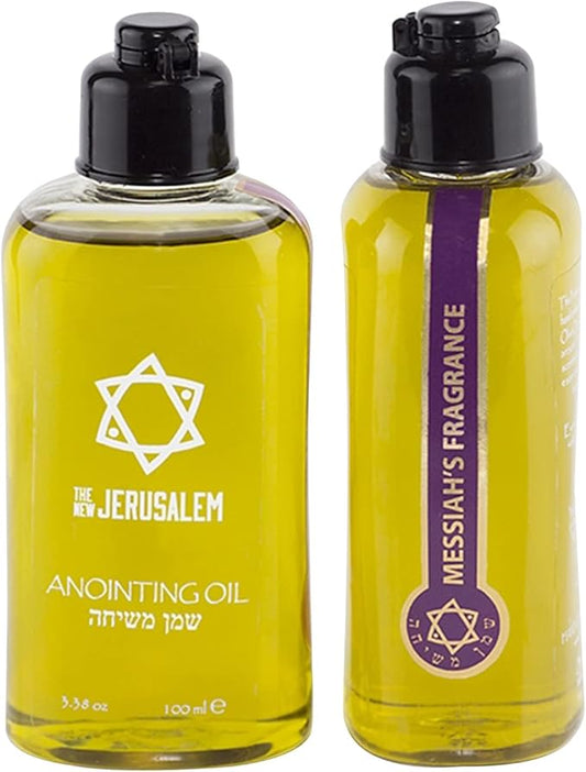 Messiahs Fragrance Anointing Oil from Israel, Holy Spiritual Oils Bottles from Jerusalem Blessed, Handmade with Natural Ingredients and Blessed for Wedding Ceremony, Religious Use, 3.4 Fl Oz