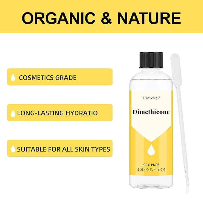 5.64 oz Dimethicone (Polydimethylsiloxane), 100% Pure, Cosmetic Grade, Suitable for Hair, Body, Skin Conditioning Products and More