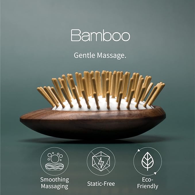 Uffy Acubrusher – Bamboo Bristle Gua Sha Hair Brush - Ergonomic Scalp Massager for Dandruff & Hair Growth, Suitable for All Hair Types - Ideal Gift for Mom in Turquoise Blue