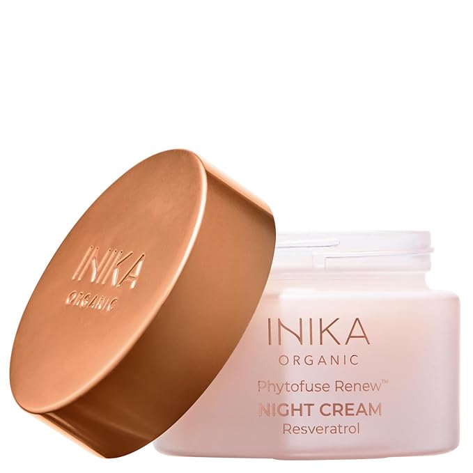 INIKA Organic Phytofuse Renew™ Night Cream | Nourishing Anti-Aging overnight skin repair cream with Natural and Vegan ingredients 50 ml