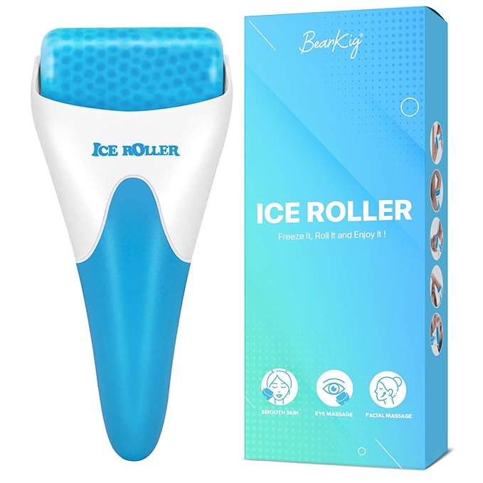 Ice Roller, Ice Roller for Face, Ice Face Roller, Cold Facial Ice Roller Massager for Eye Puffiness, Women's Gifts, Migraine, TMJ Pain Relief & Minor Injuries, Skin Care Products (Blue)