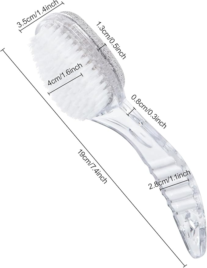 6 Pcs Foot Pumice Stone Brush Calluses Remover, Ooloveminso Large Foot Scrubber Foot File with Handle 2 in 1 Suitable for Horniness Foot Spa, Foot Care Smooth Skin (Transparent)