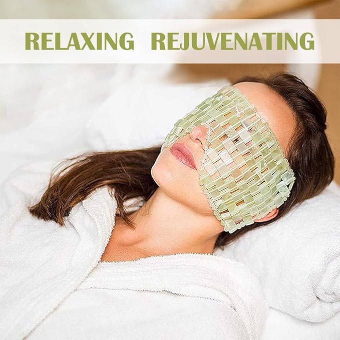 Face Mask, Relief Eye Mask, Natural stone Eye Mask, Skin Care Massage Tool for Swollen, Eliminate Wrinkles, Dark Circles