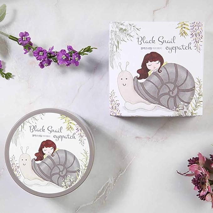 Black Snail Eye Gel Patches Moisturize & Reduce Wrinkle, Elastic Skin with Gold and Collagen, 30 Pairs