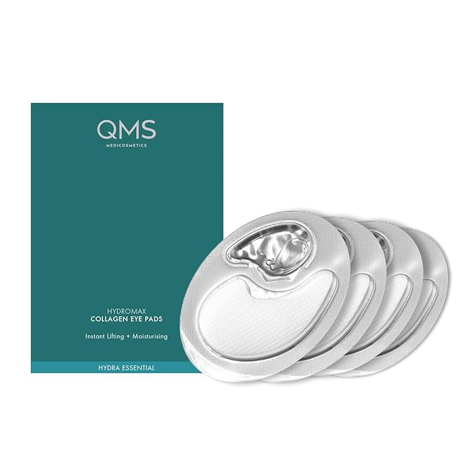 QMS Medicosmetics Advanced Collagen Eye Lift 4-Pack – Renews Skin in Only 20 mins with Collagen, Peptides + Hyaluronic Acid – 4 Eye Masks