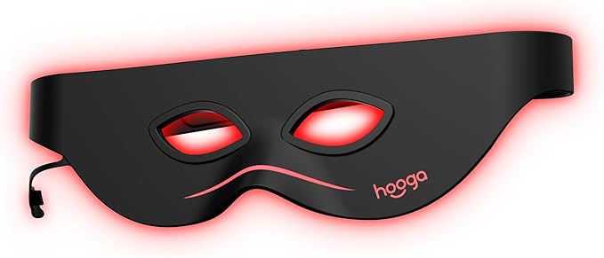Red Light Therapy Eye Mask with 660nm & 850nm Dual-Chip LEDs, Adjustable Strap, Rechargeable 3000mAh Battery, Remote Control with Multiple Settings, Soft Silicone for Anti-Aging, Wrinkle Reduction