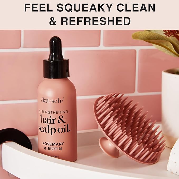 Kitsch Scalp Massager for Hair Care - Scalp Scrubber, Shampoo Brush & Exfoliator for All Hair Types - Relaxing & Exfoliating - Terracotta