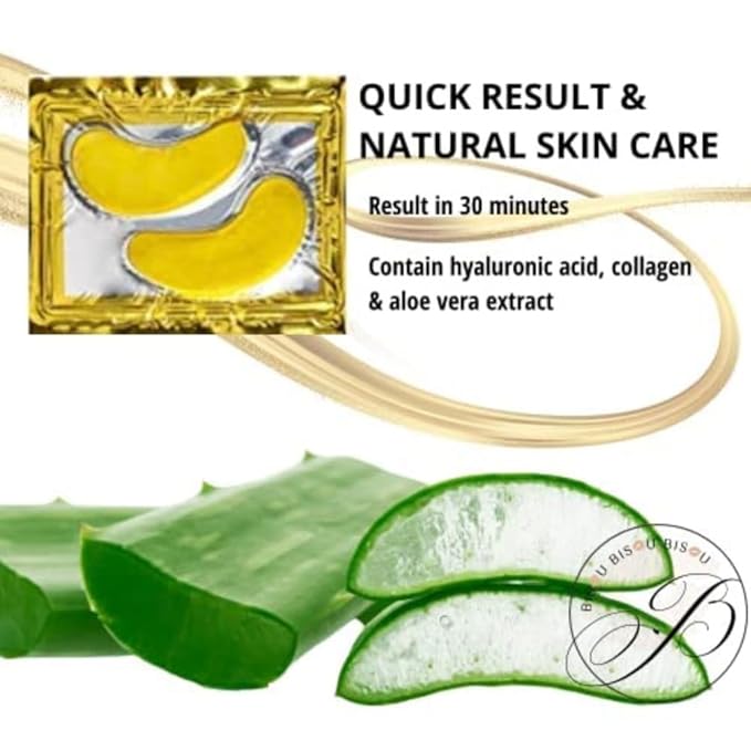 32 Pairs 24K Gold Under Eye Patches with 4 pieces of Lip Mask, Anti-Aging Eye Mask, Under Eye Mask Dark Circles and Puffiness, Wrinkles Patches with Hydrogel, Collagen Eye Pad