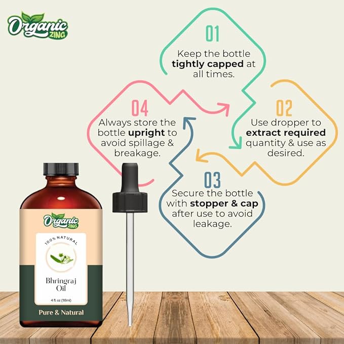 Bhringraj (Eclipta alba) Oil | Pure & Natural Carrier Oil for Skincare, Hair Care & Massage - 118ml/3.99fl oz