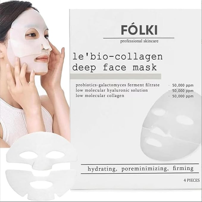 4 Pack Collagen Face Mask – Anti-Aging, Firming, and Moisturizing Bio-Collagen Mask for Radiant Skin – Reduces Fine Lines and Wrinkles, Instant Brightening