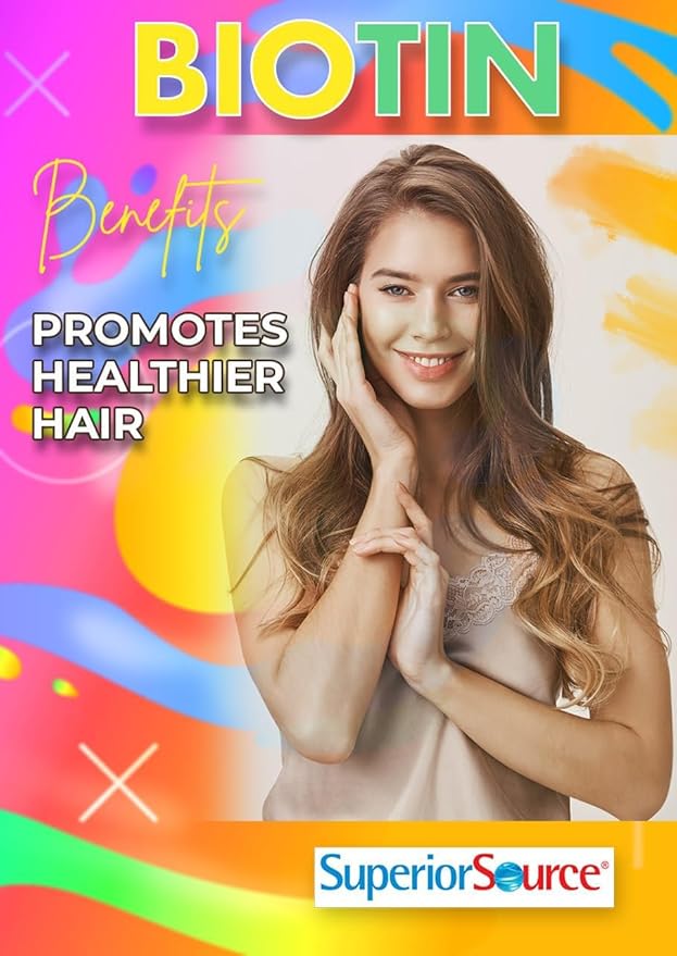 Superior Source Biotin 5000 mcg - Daily Supplement Supports Hair Health & Growth - Natural Biotin Supplement Aids Healthy Nails & Skin - 100 Sublingual Dissolving Tablets