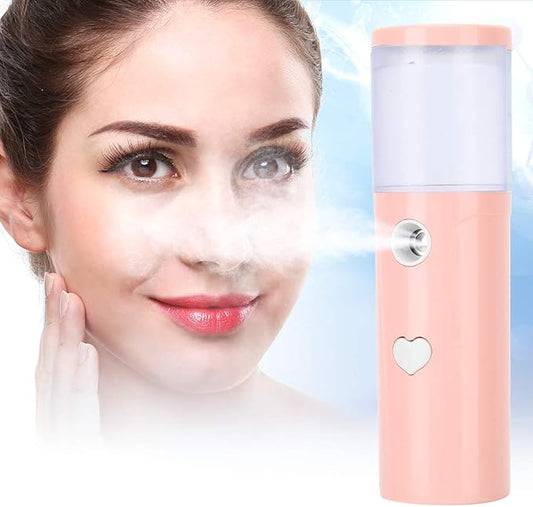 Nano Facial Steamer,20ml Nano Face Mister USB Rechargeable Handheld Portable Face Hydration Sprayer Hydrating Face Sprayer for Home Facial Warm Mist Humidifier Steamer ()