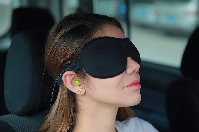 Sleep Mask Invisible Alar Deep Orbit 3D Eye Mask Ultra Lightweight & Comfortable Sleeping Mask for Travel, Nap Shift Works Black & Lavender