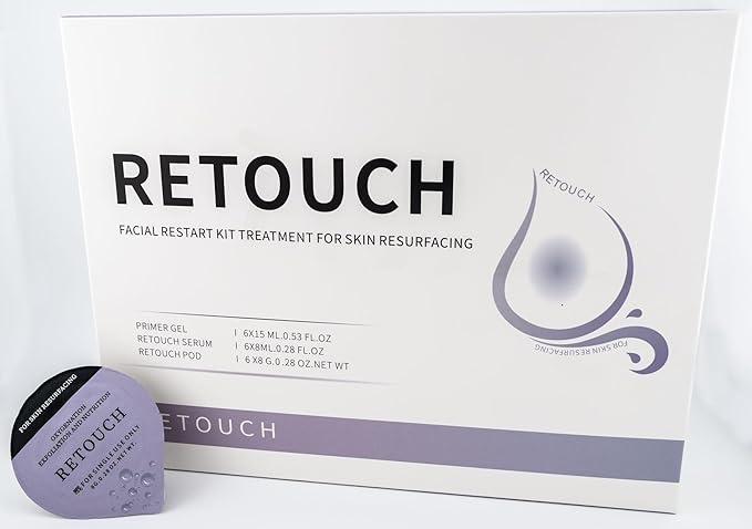 Retouch - Oxygen Facial CO2 Therapy, Home Facial, 6 Pods + 6 Primer Gel + 6 Serum After Treatment (New Formula Less Foam)