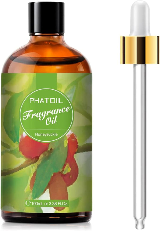 3.38FL.OZ Honeysuckle Fragrance Oils for Aromatherapy, Essential Oils for Diffusers for Home, Perfect for Diffuser, DIY Candle and Soap Making, DIY Scented Products - 100ml