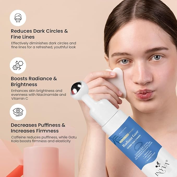 Radiant Gaze Under Eye Cream | Reduces Dark Circles, Puffiness & Fine Lines | Hydrating Vitamin C & Caffeine Formula | Soothes & Brightens Delicate Under Eye Skin | 1 oz