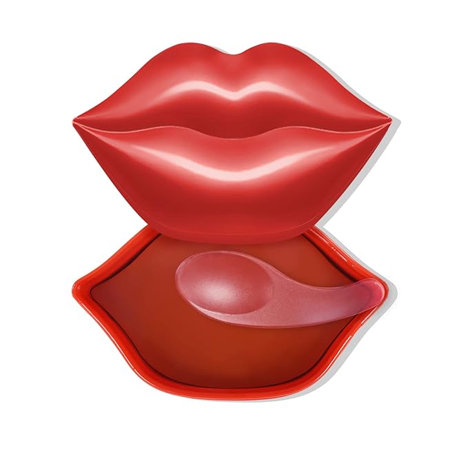 20Pcs Lip Mask Sheet,Red Cherry Moisturizing Plumping Lip Patches, Gel Treatment Lip Masks for Dry Lips Plump Lip Collagen Overnight Sleeping Lip Pads Patches（Red）