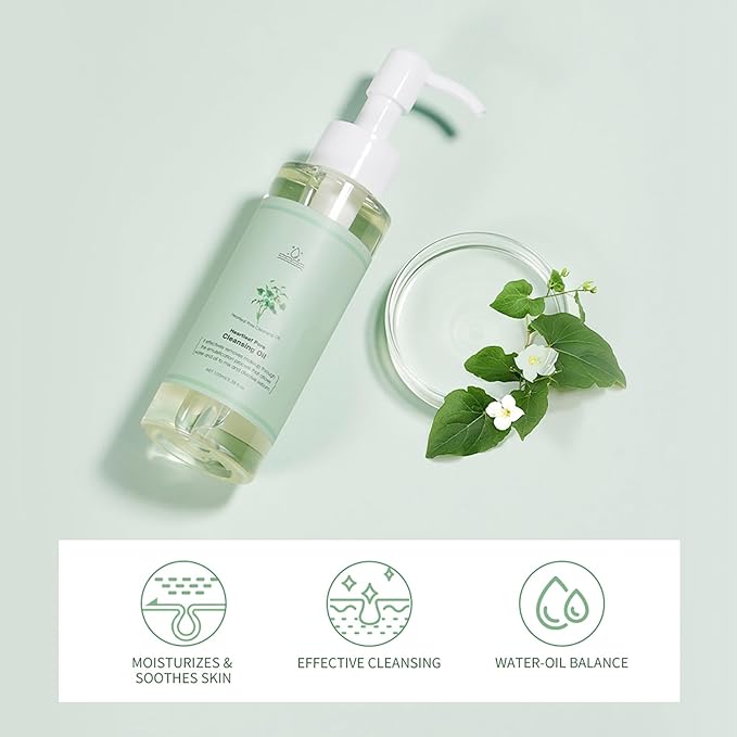 Cleansing Oil Cleanser for Face, Makeup Remover Oils for Melting Blackhead Eye Face, Gently Korean Facial Cleanser for Sensitive Skin, Deep Cleansing Makeup Oils for Women Korean Skin Care (HEARTLEAF)