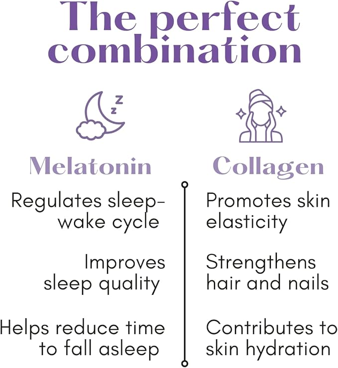 Liquid Collagen with Melatonin | Box with 30 Shots | 6000mg Collagen | Peach Flavor | Supports Skin, Hair, Nails & Sleep Quality | Beauty & Wellness Supplement