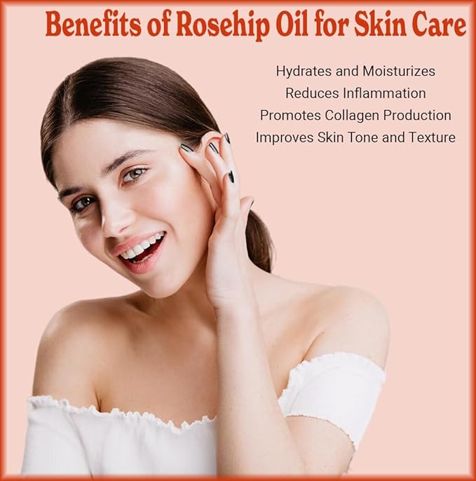 SALE! 4oz Rosehip Seed Oil, 100% Pure and Natural, Cold-Pressed, Unrefined, Organic Moisturizer for Skin and Hair - Includes Pump & Dropper